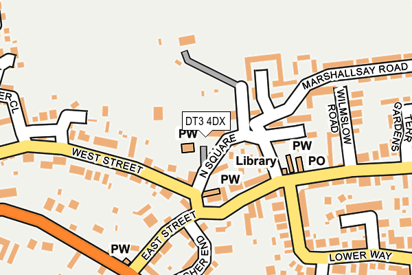DT3 4DX map - OS OpenMap – Local (Ordnance Survey)