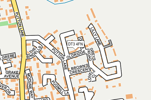 DT3 4FN map - OS OpenMap – Local (Ordnance Survey)