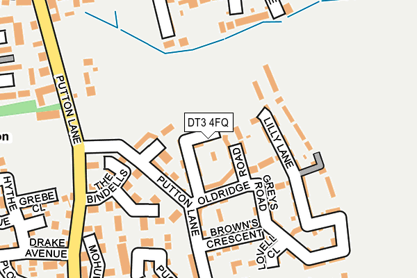 DT3 4FQ map - OS OpenMap – Local (Ordnance Survey)