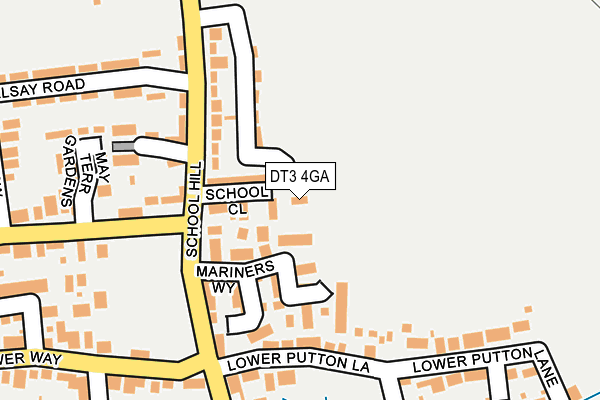 DT3 4GA map - OS OpenMap – Local (Ordnance Survey)