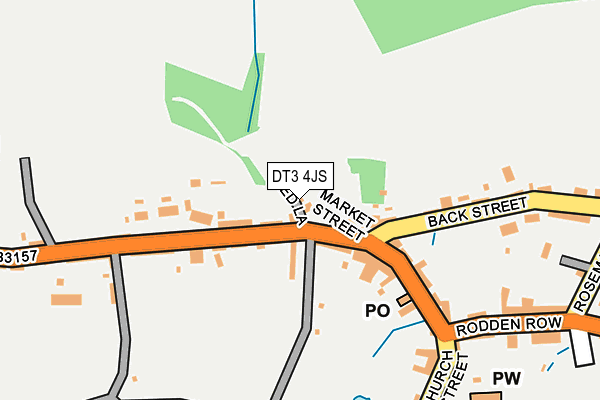 DT3 4JS map - OS OpenMap – Local (Ordnance Survey)