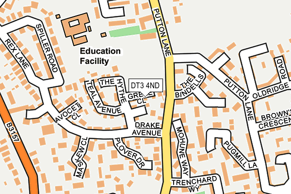 DT3 4ND map - OS OpenMap – Local (Ordnance Survey)