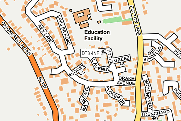 DT3 4NF map - OS OpenMap – Local (Ordnance Survey)