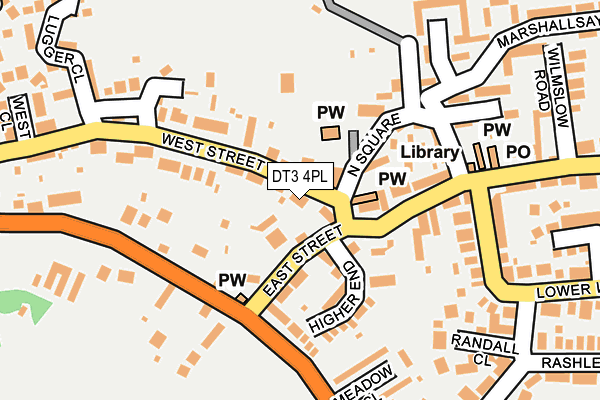 DT3 4PL map - OS OpenMap – Local (Ordnance Survey)