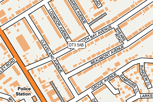 DT3 5AB map - OS OpenMap – Local (Ordnance Survey)