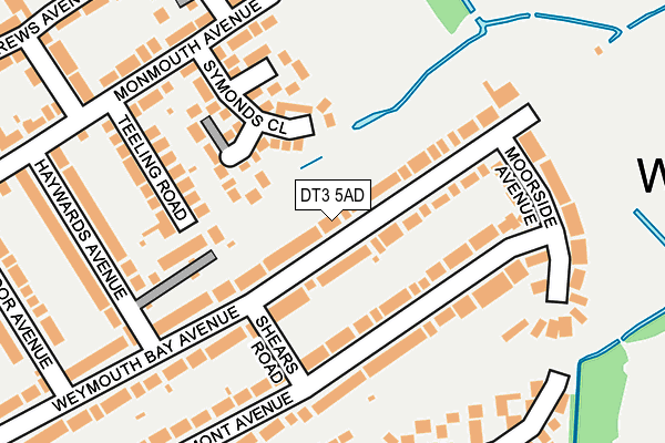 DT3 5AD map - OS OpenMap – Local (Ordnance Survey)