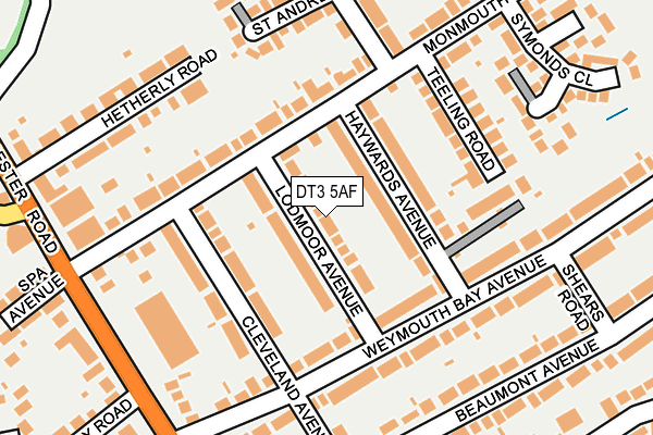 DT3 5AF map - OS OpenMap – Local (Ordnance Survey)