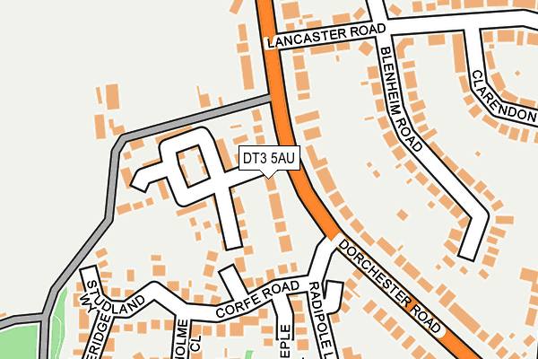 DT3 5AU map - OS OpenMap – Local (Ordnance Survey)