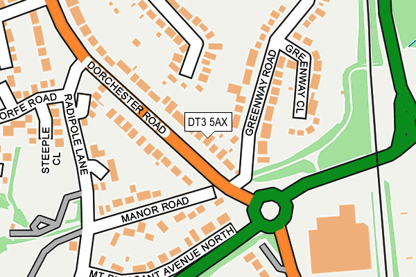 DT3 5AX map - OS OpenMap – Local (Ordnance Survey)