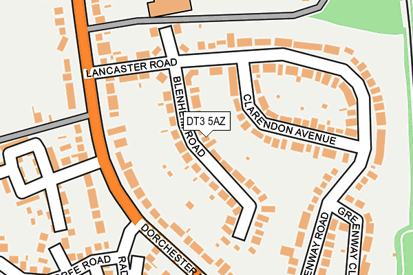 DT3 5AZ map - OS OpenMap – Local (Ordnance Survey)