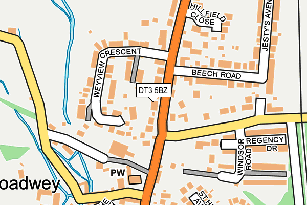 DT3 5BZ map - OS OpenMap – Local (Ordnance Survey)