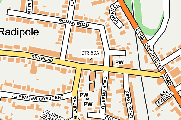 DT3 5DA map - OS OpenMap – Local (Ordnance Survey)