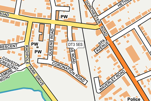 DT3 5ES map - OS OpenMap – Local (Ordnance Survey)