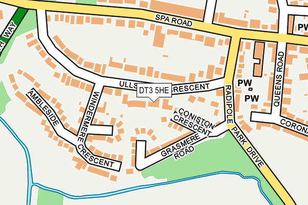 DT3 5HE map - OS OpenMap – Local (Ordnance Survey)