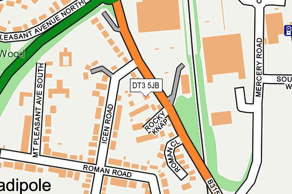 DT3 5JB map - OS OpenMap – Local (Ordnance Survey)