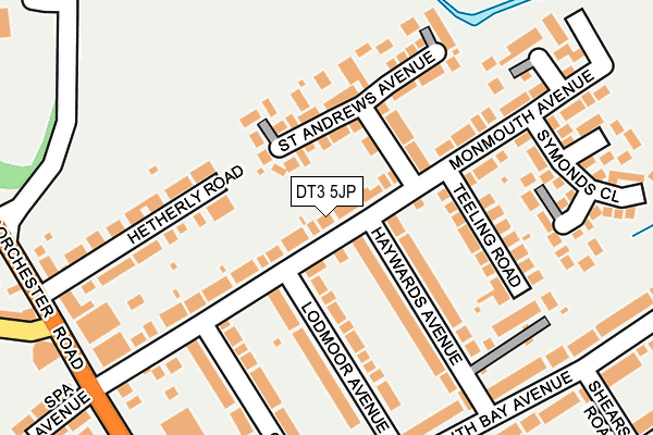 DT3 5JP map - OS OpenMap – Local (Ordnance Survey)