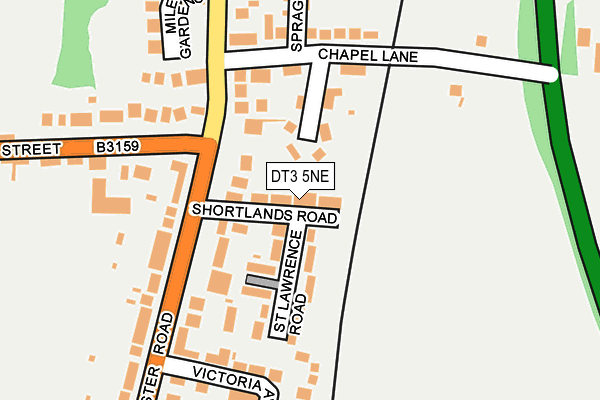 DT3 5NE map - OS OpenMap – Local (Ordnance Survey)