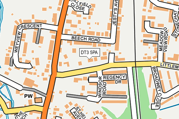 DT3 5PA map - OS OpenMap – Local (Ordnance Survey)