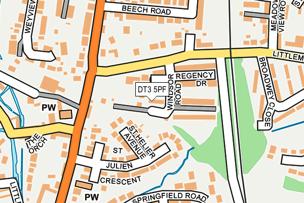 DT3 5PF map - OS OpenMap – Local (Ordnance Survey)