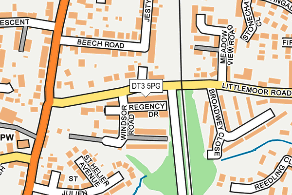 DT3 5PG map - OS OpenMap – Local (Ordnance Survey)