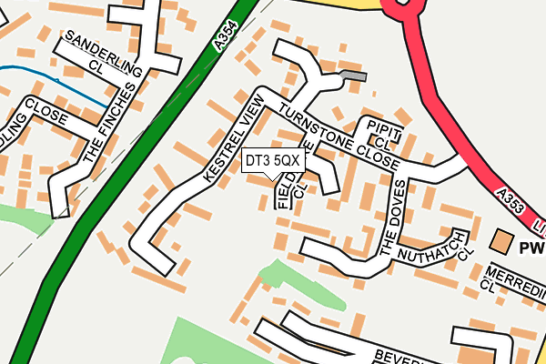 DT3 5QX map - OS OpenMap – Local (Ordnance Survey)