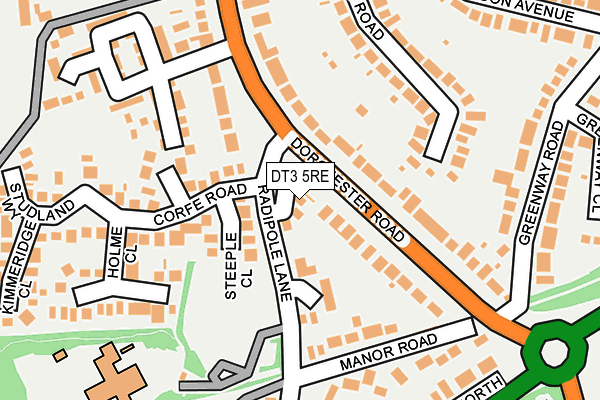 DT3 5RE map - OS OpenMap – Local (Ordnance Survey)