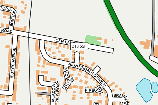 DT3 5SF map - OS OpenMap – Local (Ordnance Survey)