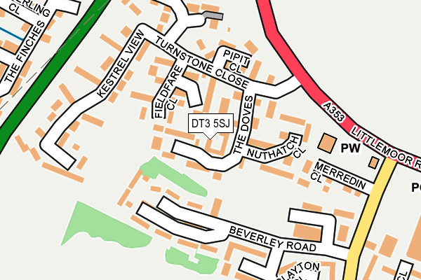 DT3 5SJ map - OS OpenMap – Local (Ordnance Survey)