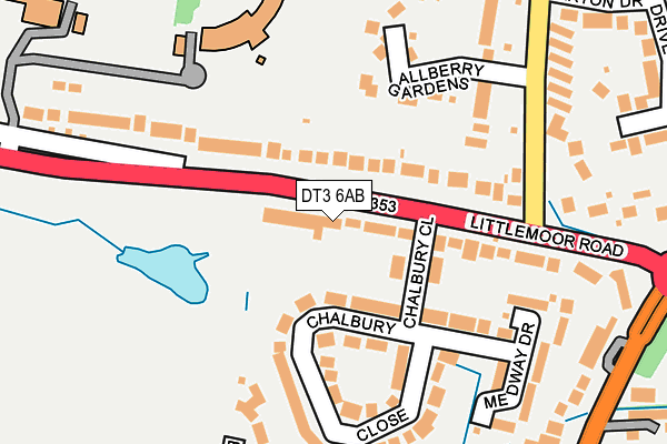 DT3 6AB map - OS OpenMap – Local (Ordnance Survey)