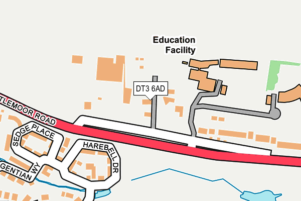 DT3 6AD map - OS OpenMap – Local (Ordnance Survey)