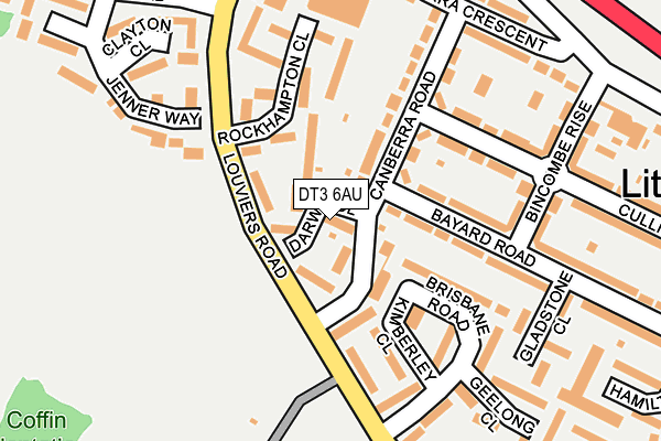 DT3 6AU map - OS OpenMap – Local (Ordnance Survey)