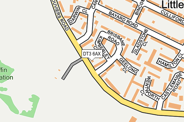 DT3 6AX map - OS OpenMap – Local (Ordnance Survey)