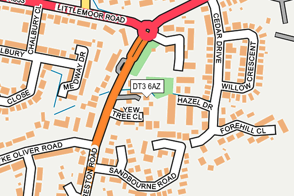 DT3 6AZ map - OS OpenMap – Local (Ordnance Survey)