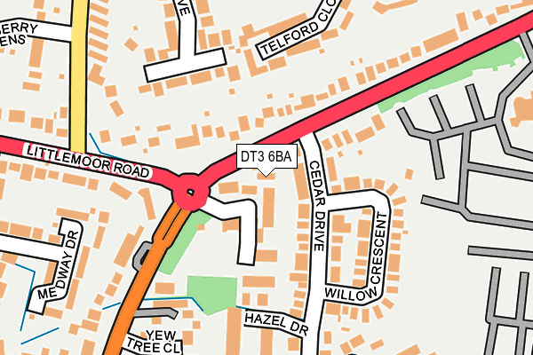 DT3 6BA map - OS OpenMap – Local (Ordnance Survey)