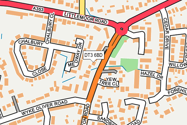 DT3 6BD map - OS OpenMap – Local (Ordnance Survey)