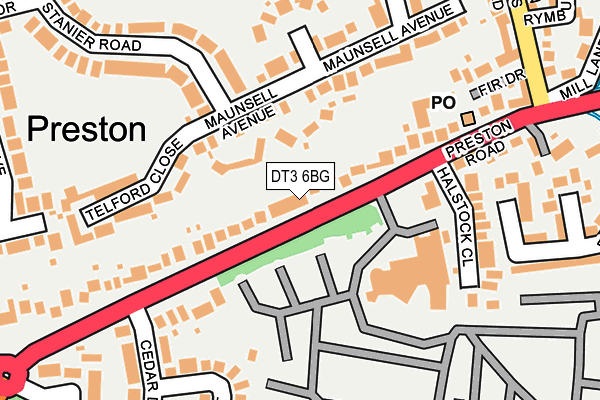 DT3 6BG map - OS OpenMap – Local (Ordnance Survey)