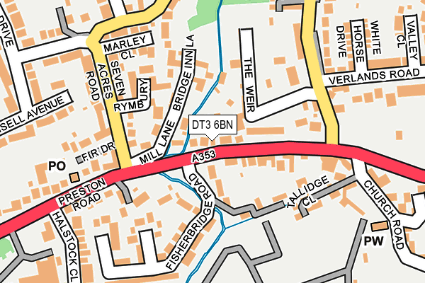 DT3 6BN map - OS OpenMap – Local (Ordnance Survey)