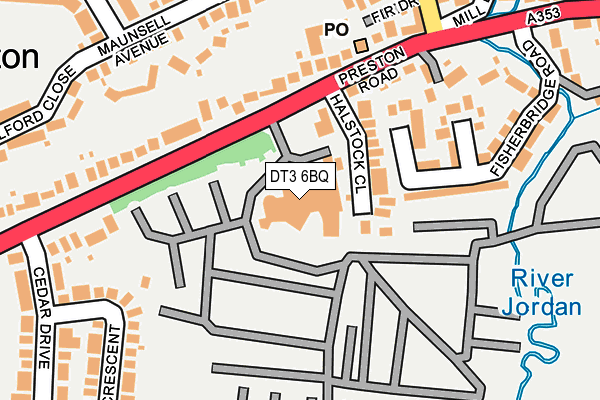 DT3 6BQ map - OS OpenMap – Local (Ordnance Survey)