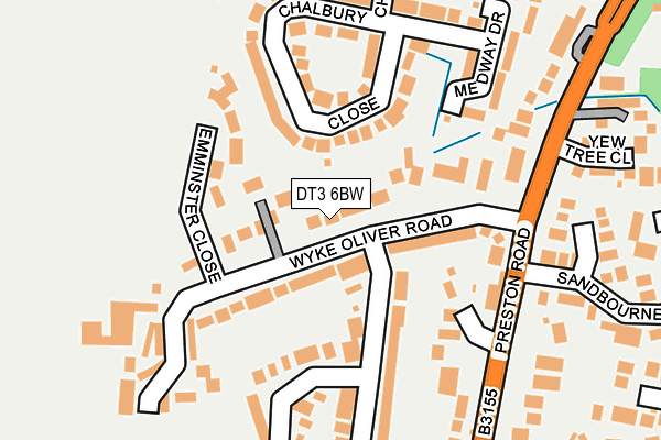 DT3 6BW map - OS OpenMap – Local (Ordnance Survey)