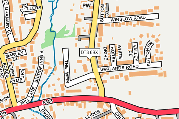 DT3 6BX map - OS OpenMap – Local (Ordnance Survey)