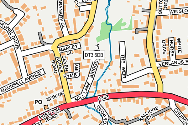 DT3 6DB map - OS OpenMap – Local (Ordnance Survey)