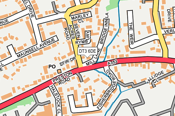 DT3 6DE map - OS OpenMap – Local (Ordnance Survey)