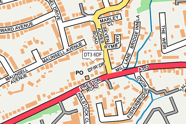 DT3 6DF map - OS OpenMap – Local (Ordnance Survey)