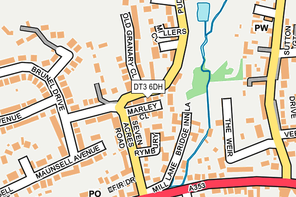 DT3 6DH map - OS OpenMap – Local (Ordnance Survey)