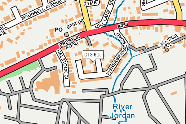 DT3 6DJ map - OS OpenMap – Local (Ordnance Survey)