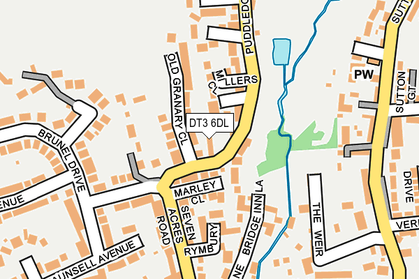 DT3 6DL map - OS OpenMap – Local (Ordnance Survey)