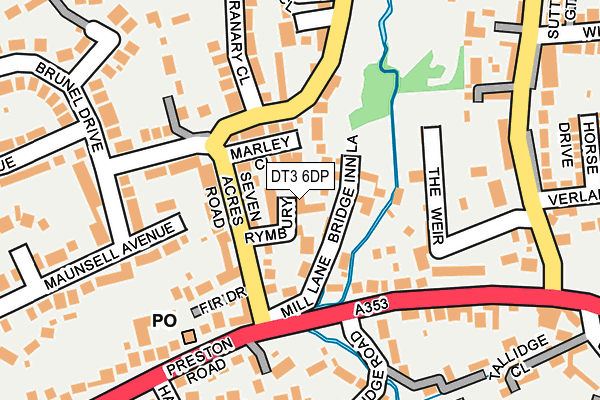 DT3 6DP map - OS OpenMap – Local (Ordnance Survey)