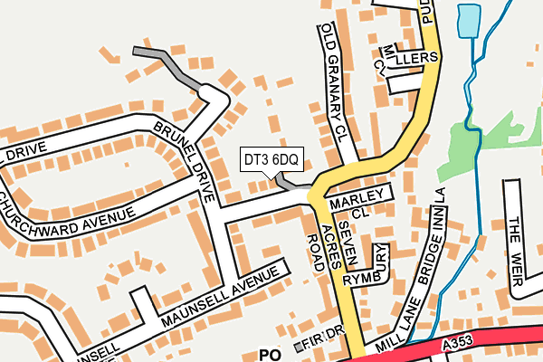 DT3 6DQ map - OS OpenMap – Local (Ordnance Survey)