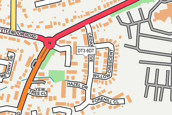 DT3 6DT map - OS OpenMap – Local (Ordnance Survey)