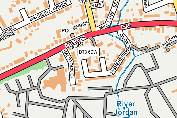 DT3 6DW map - OS OpenMap – Local (Ordnance Survey)